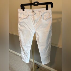White Straight leg ankle length Denim Jeans
